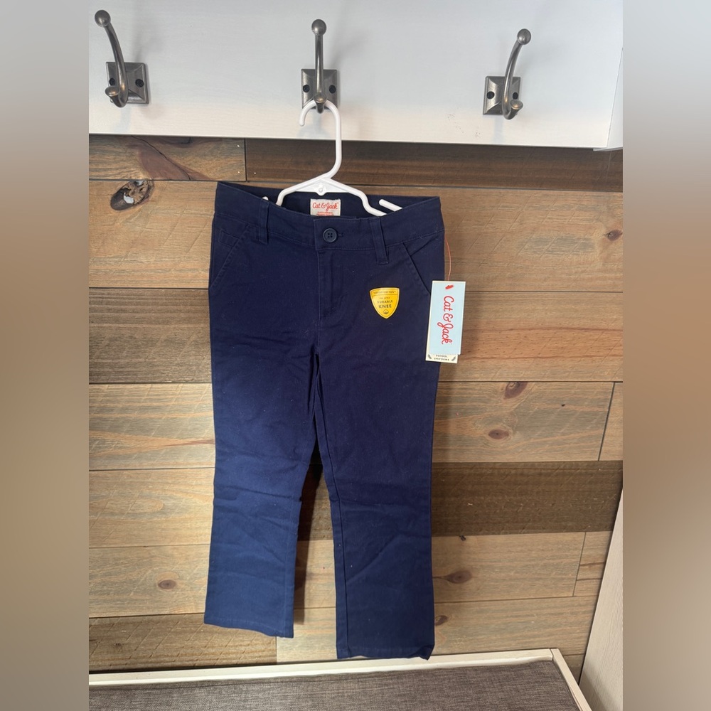 Girls’ Cat & Jack Straight Leg School Uniform Pants Blue Size 6